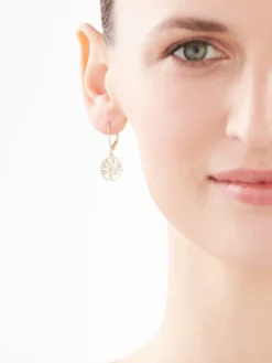 Apart Kolczyki z żółtego złota z diamentami - drzewka - 0,01 ct - próba 375< Kolczyki Z Diamentami
