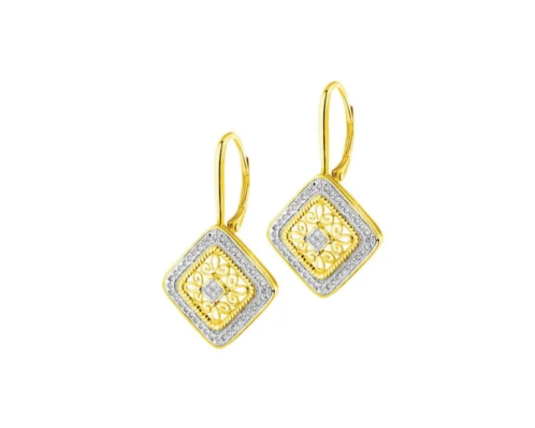 Apart Kolczyki z żółtego złota z diamentami - 0,24 ct - próba 585< Wszystkie