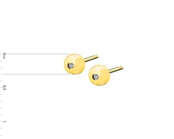 New Apart Kolczyki z żółtego złota z diamentami - kulki - 0,006 ct - próba 375
