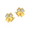 Apart Kolczyki z żółtego złota z diamentami - koniczyny - 0,02 ct - próba 585< Kolczyki Z Diamentami