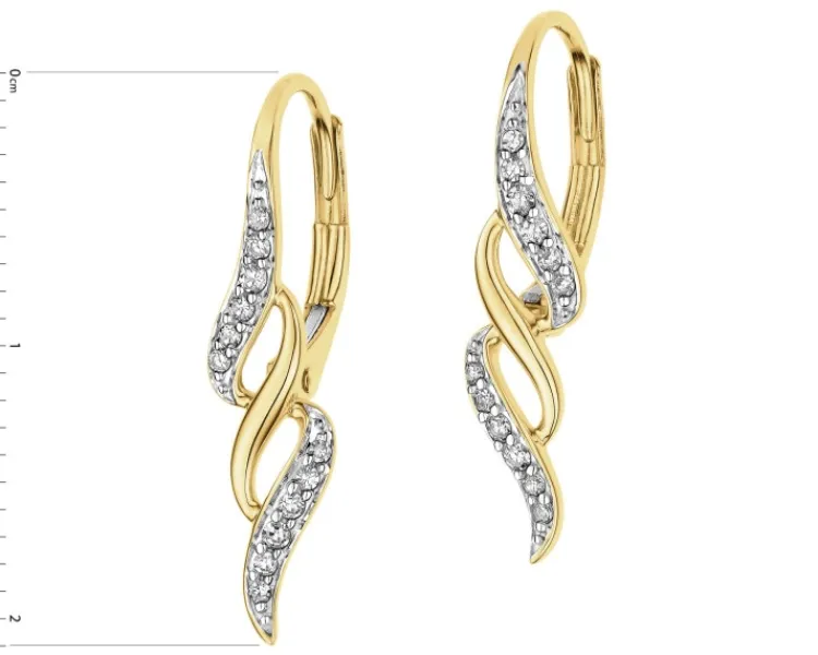 Apart Kolczyki z żółtego złota z diamentami - 0,10 ct - próba 585< Wszystkie
