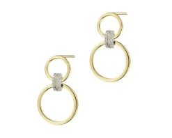 Apart Kolczyki z żółtego złota z diamentami - koła - 0,10 ct - próba 375< Kolczyki Z Diamentami