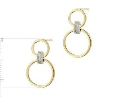 Apart Kolczyki z żółtego złota z diamentami - koła - 0,10 ct - próba 375< Kolczyki Z Diamentami