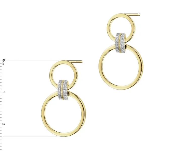 Apart Kolczyki z żółtego złota z diamentami - koła - 0,10 ct - próba 375< Kolczyki Z Diamentami