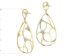 Best Apart Kolczyki z żółtego złota z diamentami - 0,09 ct - próba 585
