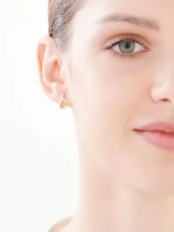 New Apart Kolczyki z żółtego złota z diamentami i cytrynami - próba 375