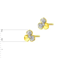 Apart Kolczyki z żółtego złota z diamentami - kwiaty - 0,05 ct - próba 375