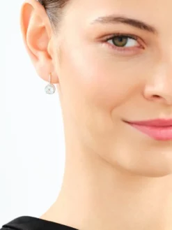 New Apart Kolczyki z żółtego złota z diamentami i topazami Sky Blue - próba 585