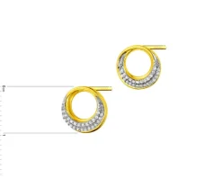 Apart Kolczyki z żółtego złota z diamentami - koła - 0,10 ct - próba 585< Kolczyki Z Diamentami