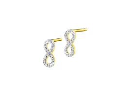 Apart Kolczyki z żółtego złota z diamentami - nieskończoność - 0,01 ct - próba 375< Kolczyki Z Diamentami
