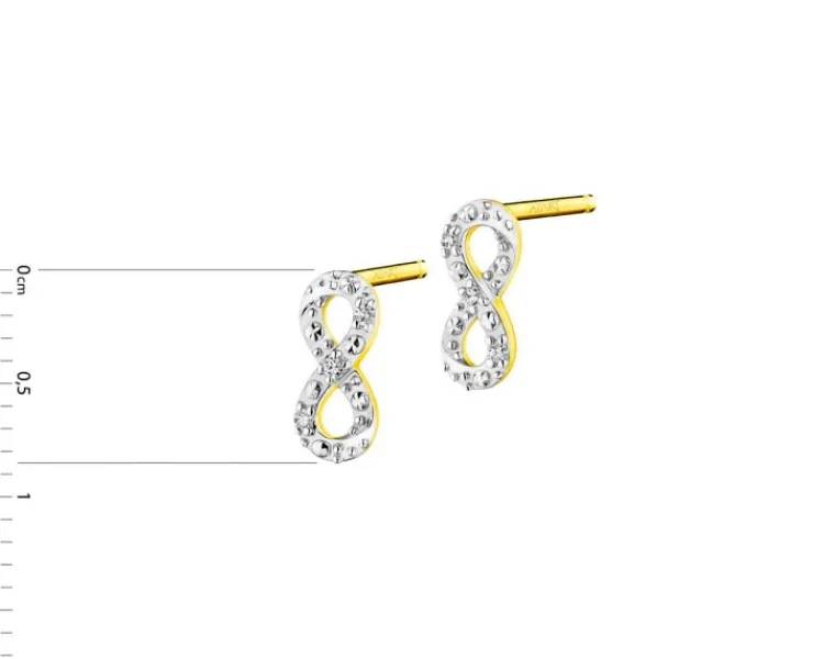 Apart Kolczyki z żółtego złota z diamentami - nieskończoność - 0,01 ct - próba 375< Kolczyki Z Diamentami