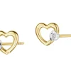 Apart Kolczyki z żółtego złota z diamentami - serca - 0,008 ct - próba 585< Wszystkie