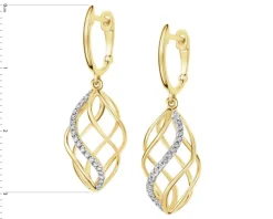 Apart Kolczyki z żółtego złota z diamentami - 0,10 ct - próba 585