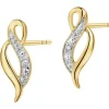 Apart Kolczyki z żółtego złota z diamentami - 0,008 ct - próba 375< Kolczyki Z Diamentami