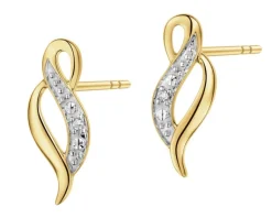 Apart Kolczyki z żółtego złota z diamentami - 0,008 ct - próba 375< Kolczyki Z Diamentami