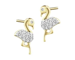 New Apart Kolczyki z żółtego złota z diamentami - 0,05 ct - próba 375