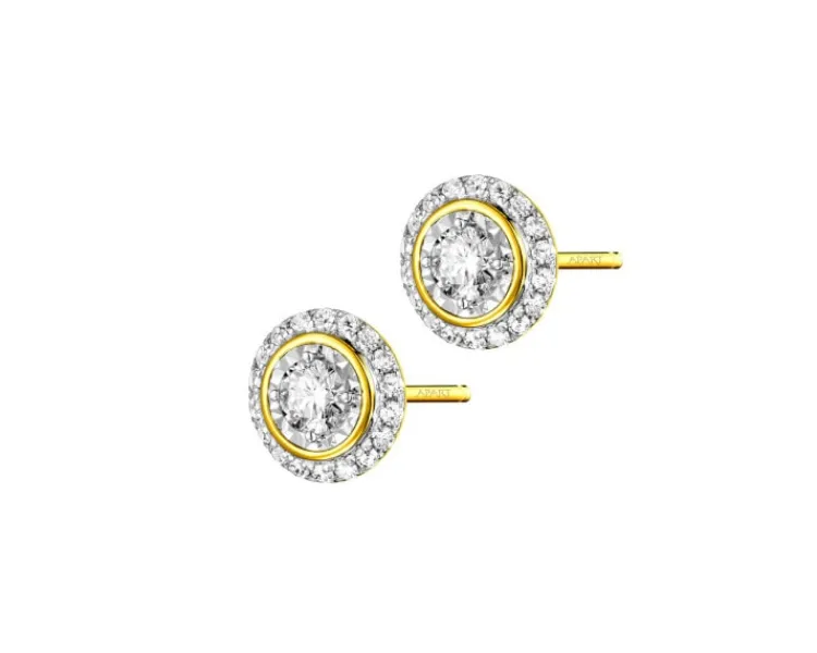 Apart Kolczyki z żółtego złota z diamentami - serca - 0,27 ct - próba 585< Wszystkie
