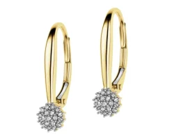 Apart Kolczyki z żółtego złota z diamentami - 0,09 ct - próba 585< Kolczyki Z Diamentami