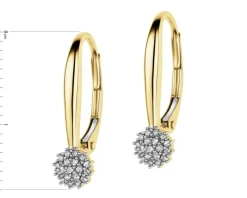 Apart Kolczyki z żółtego złota z diamentami - 0,09 ct - próba 585< Kolczyki Z Diamentami