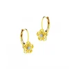 New Apart Kolczyki z żółtego złota z diamentami - kwiaty - 0,01 ct - próba 375
