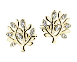 Apart Kolczyki z żółtego złota z diamentami - drzewka - 0,01 ct - próba 585< Wszystkie