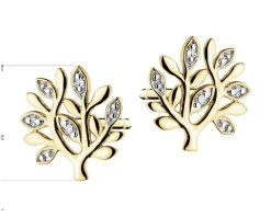 Apart Kolczyki z żółtego złota z diamentami - drzewka - 0,01 ct - próba 585< Wszystkie
