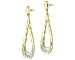 Online Apart Kolczyki z żółtego złota z diamentami - 0,01 ct - próba 375