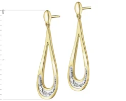 Online Apart Kolczyki z żółtego złota z diamentami - 0,01 ct - próba 375