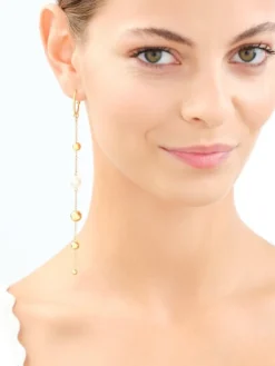 Discount Elixa Kolczyki ze stali szlachetnej z perłami - kulki