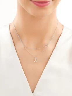 Apart Naszyjnik srebrny - Księżyc, kulki< Naszyjniki