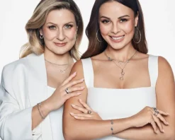 Clearance Apart Naszyjnik srebrny z cyrkoniami - koła