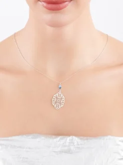 Hot Apart Naszyjnik srebrny ze szlifowanym szkłem - rozeta