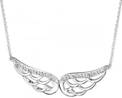 Sale Apart Naszyjnik z białego złota z diamentami - skrzydła - 0,02 ct - próba 375