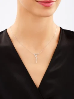 Sale Apart Naszyjnik z białego złota z diamentami - 0,09 ct - próba 585