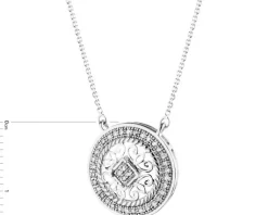 Apart Naszyjnik z białego złota z diamentami - rozeta - 0,10 ct - próba 585< Naszyjniki