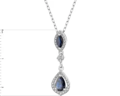 Apart Naszyjnik z białego złota z brylantami i szafirami - próba 585< Naszyjniki