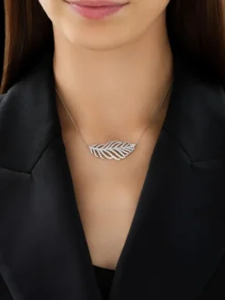 Apart Naszyjnik z białego złota z brylantami - piórko - 1,50 ct - próba 750< Wszystkie