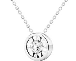 Outlet Apart Naszyjnik z białego złota z brylantem - 0,12 ct - próba 585