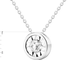 Outlet Apart Naszyjnik z białego złota z brylantem - 0,12 ct - próba 585
