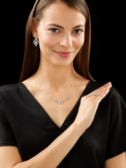 Hot Apart Naszyjnik z białego złota z brylantami - 0,45 ct - próba 585