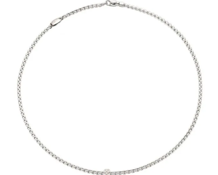 Fope Naszyjnik z białego złota z brylantami - 0,19 ct - próba 750< Naszyjniki