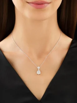 Outlet Apart Naszyjnik z białego złota z brylantami - 1,11 ct - próba 585