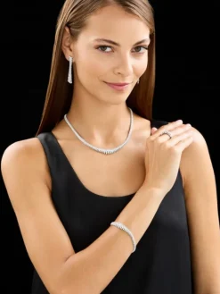 Discount Apart Naszyjnik z białego złota z brylantami - 43 cm - 6,40 ct - próba 750