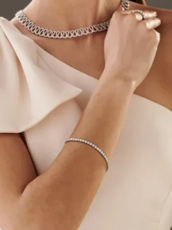 Outlet Apart Naszyjnik z białego złota z brylantami - 6,79 ct - próba 585
