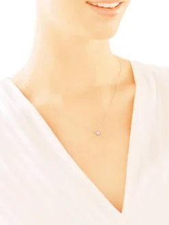 Sale Apart Naszyjnik z białego złota z diamentami - koniczyna - 0,02 ct - próba 375