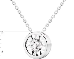 Sale Apart Naszyjnik z białego złota z brylantem - 0,10 ct - próba 375