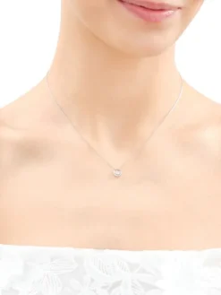 Sale Apart Naszyjnik z białego złota z brylantem - 0,10 ct - próba 375