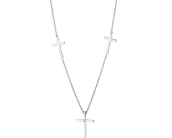 Apart Naszyjnik z białego złota z diamentem - krzyż - 0,003 ct - próba 750< Naszyjniki