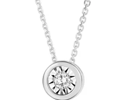 Apart Naszyjnik z białego złota z brylantem - 0,05 ct - próba 375< Wszystkie