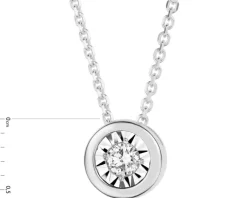 Apart Naszyjnik z białego złota z brylantem - 0,05 ct - próba 375< Wszystkie